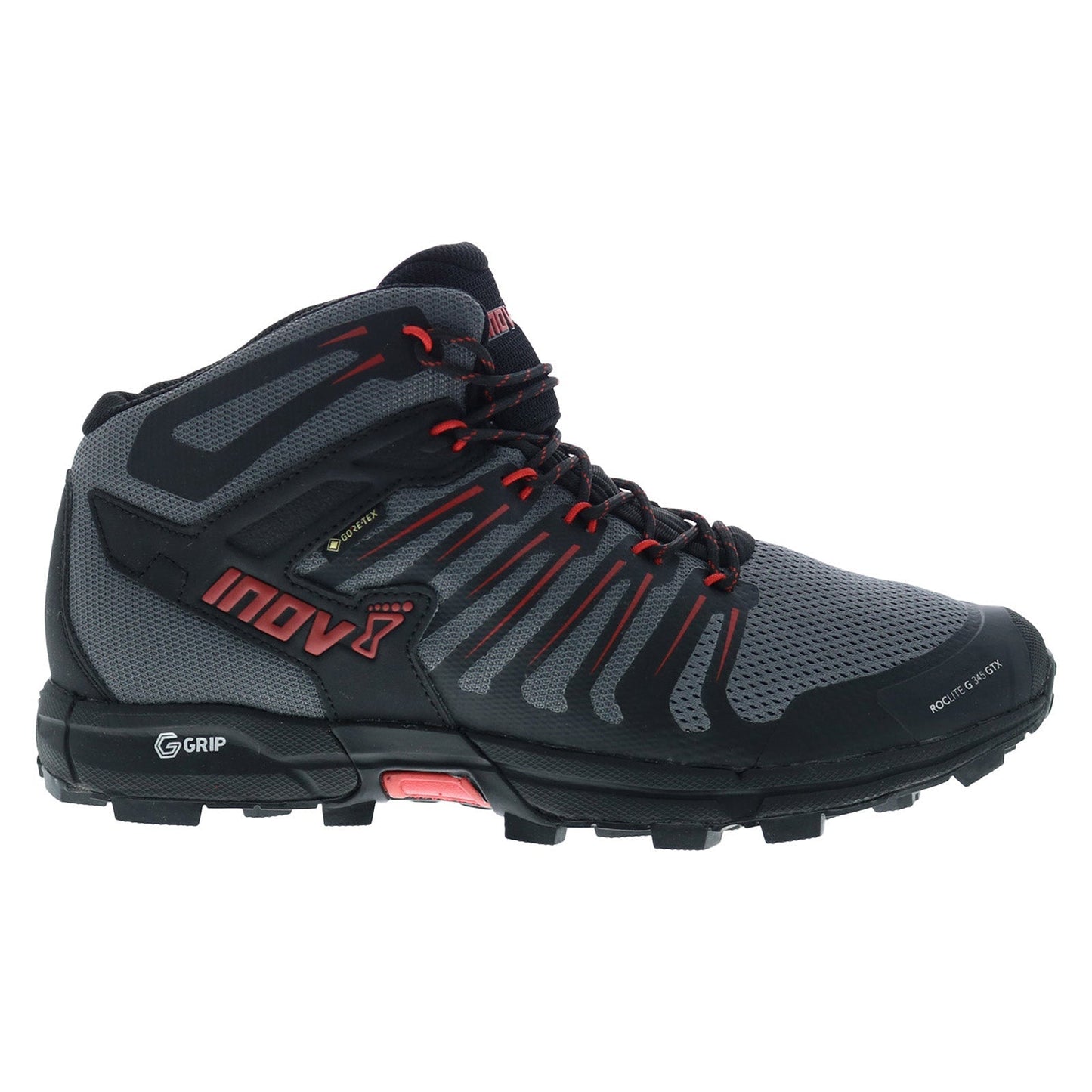Men's Inov8 Roclite G 354 GTX, Grey/Black/Red, 11 D Medium